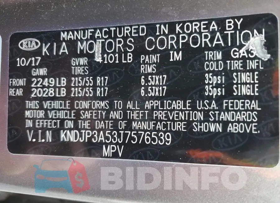 KNDJP3A53J7576539 Photo# 13