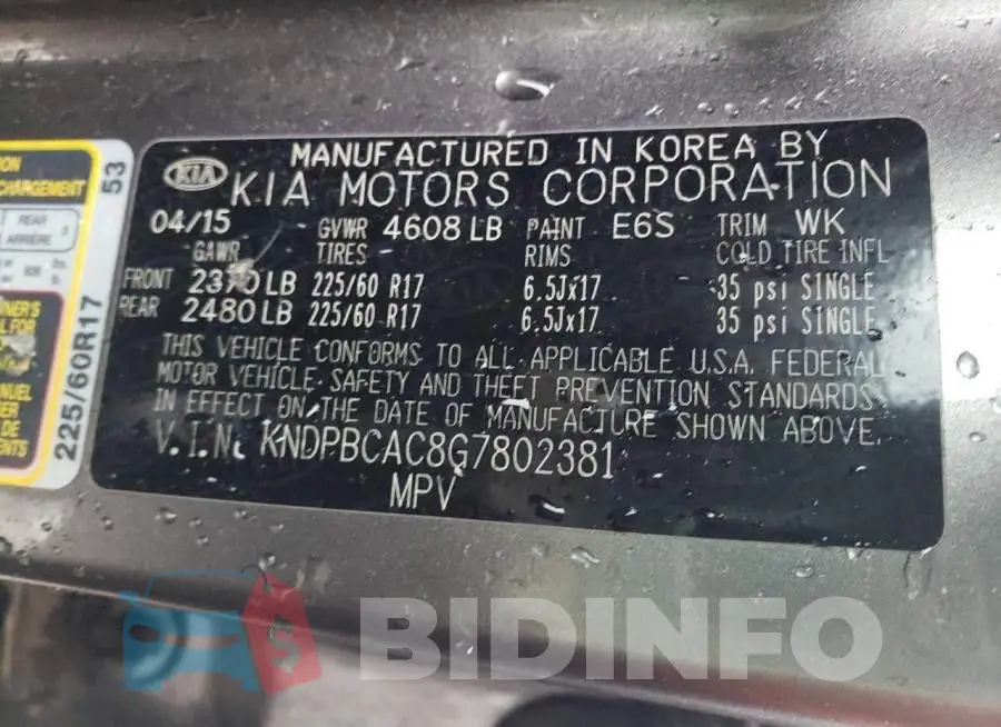 KNDPBCAC8G7802381 Photo# 12