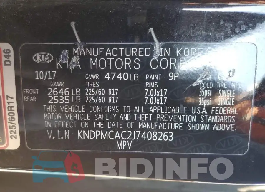 KNDPMCAC2J7408263 Photo# 12