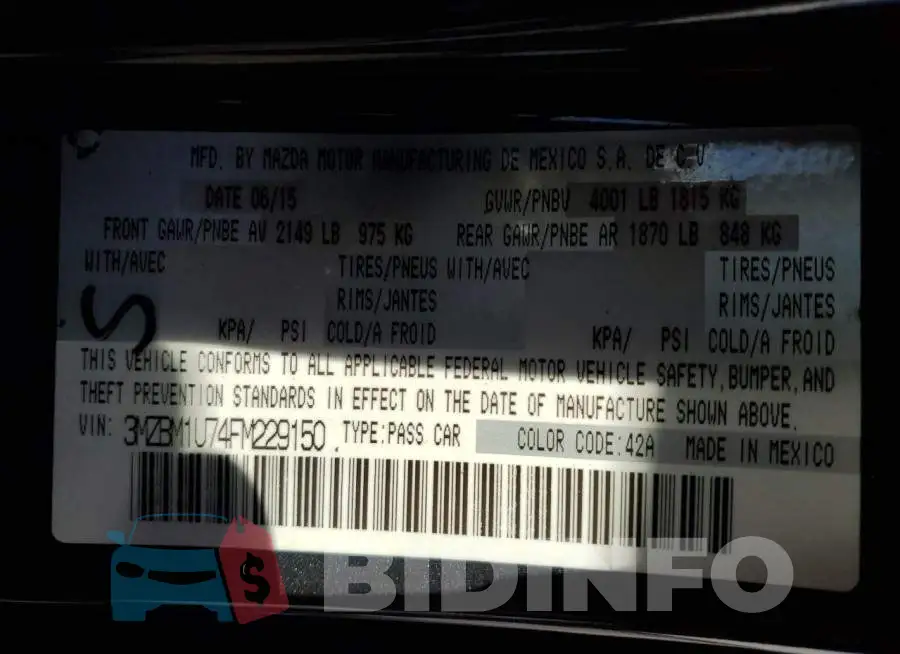 3MZBM1U74FM229150 Photo# 12
