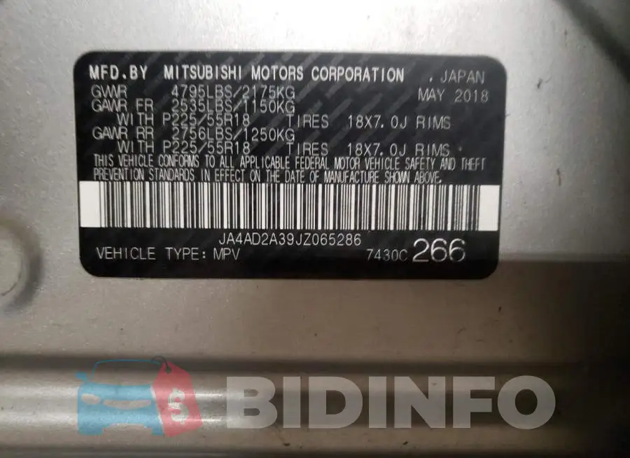 JA4AD2A39JZ065286 Photo# 13