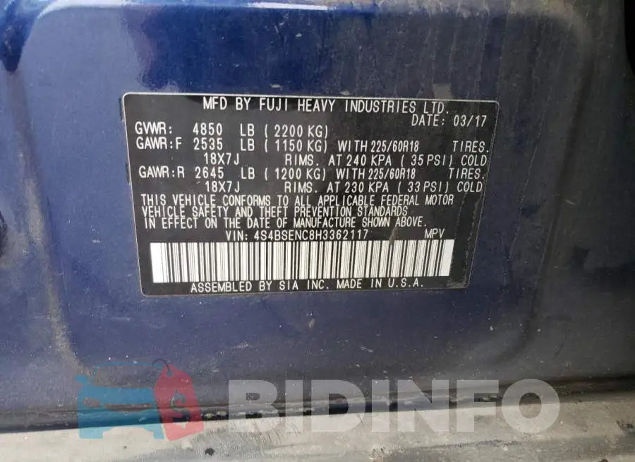4S4BSENC8H3362117 Photo# 12