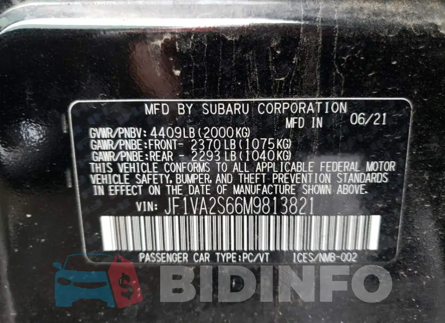 JF1VA2S66M9813821 Photo# 12