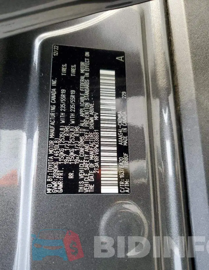 2T3A1RFV8PW338681 Photo# 14