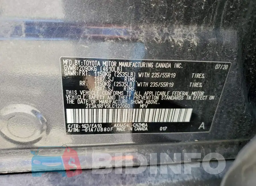 2T3A1RFV9LC122060 Photo# 13