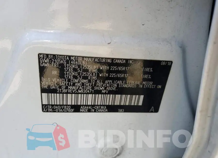 2T3BFREV5JW830471 Photo# 12