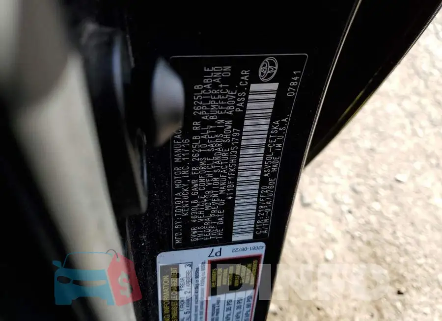 4T1BF1FK5HU351797 Photo# 12