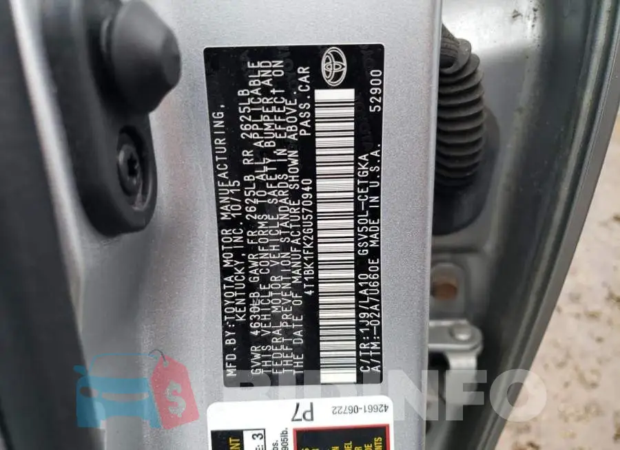 4T1BK1FK2GU570940 Photo# 12