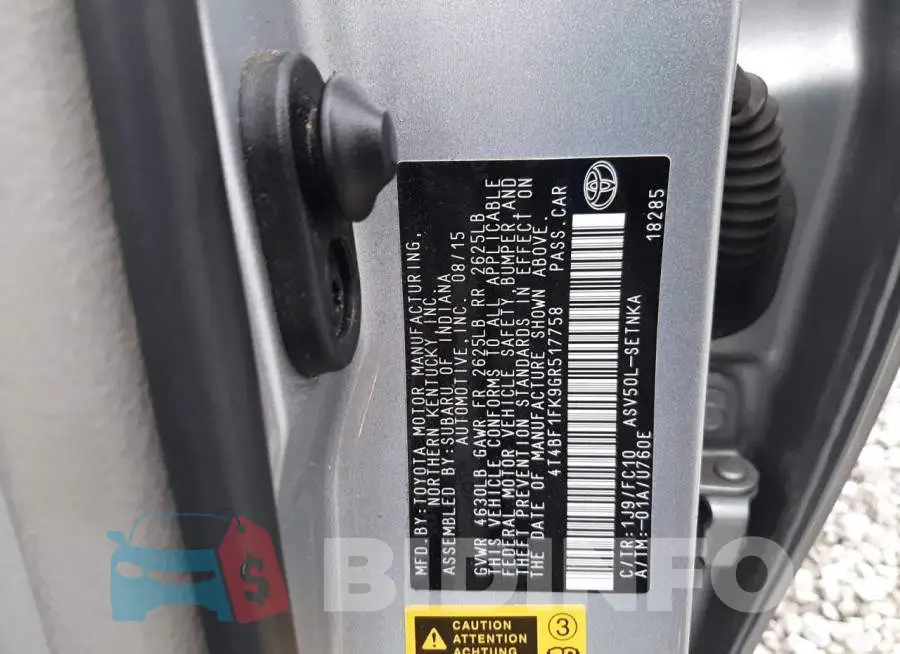 4T4BF1FK9GR517758 Photo# 12