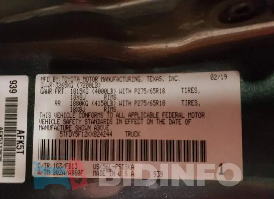 5TFDY5F12KX824244 Photo# 13