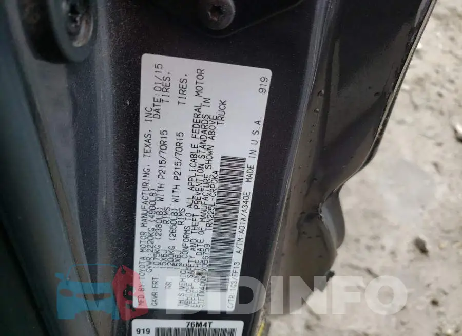 5TFTX4CNXFX056759 Photo# 12