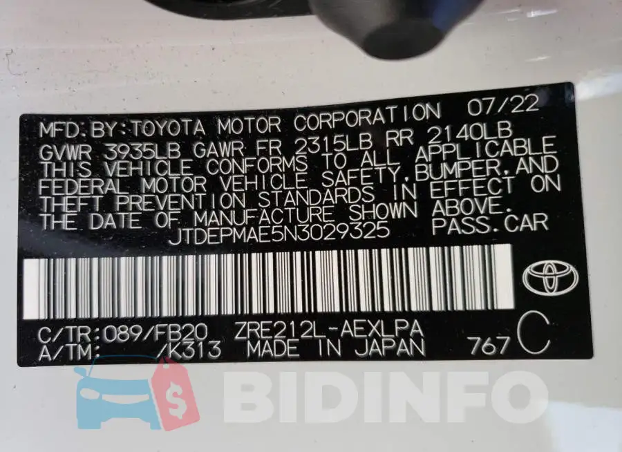 JTDEPMAE5N3029325 Photo# 12