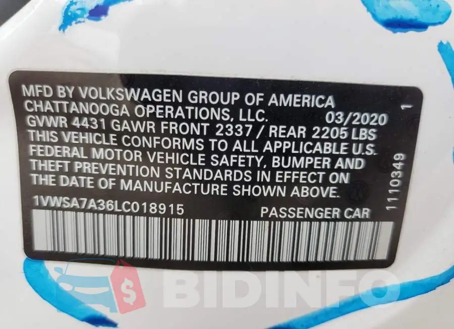 1VWSA7A36LC018915 Photo# 12