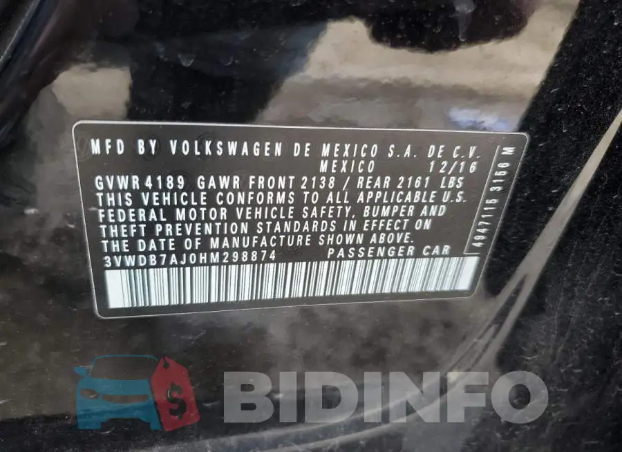 3VWDB7AJ0HM298874 Photo# 13