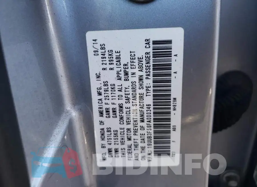 19UUB3F56FA000346 Photo# 12