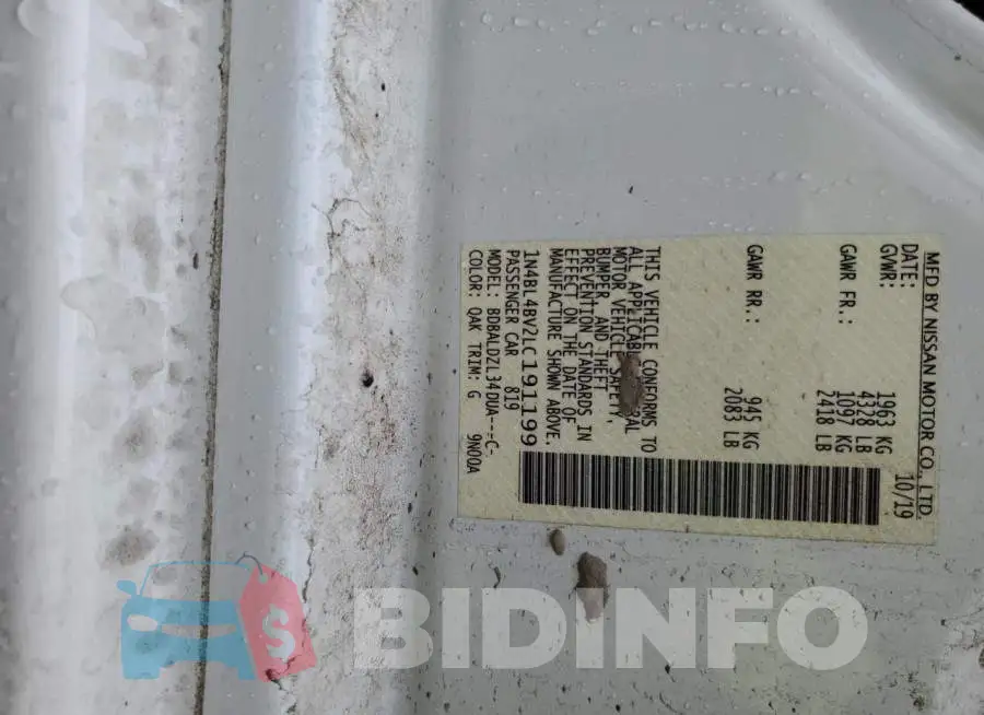 1N4BL4BV2LC191199 Photo# 13