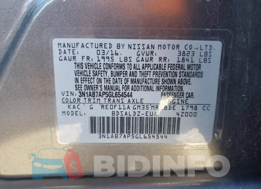 3N1AB7AP5GL654544 Photo# 12