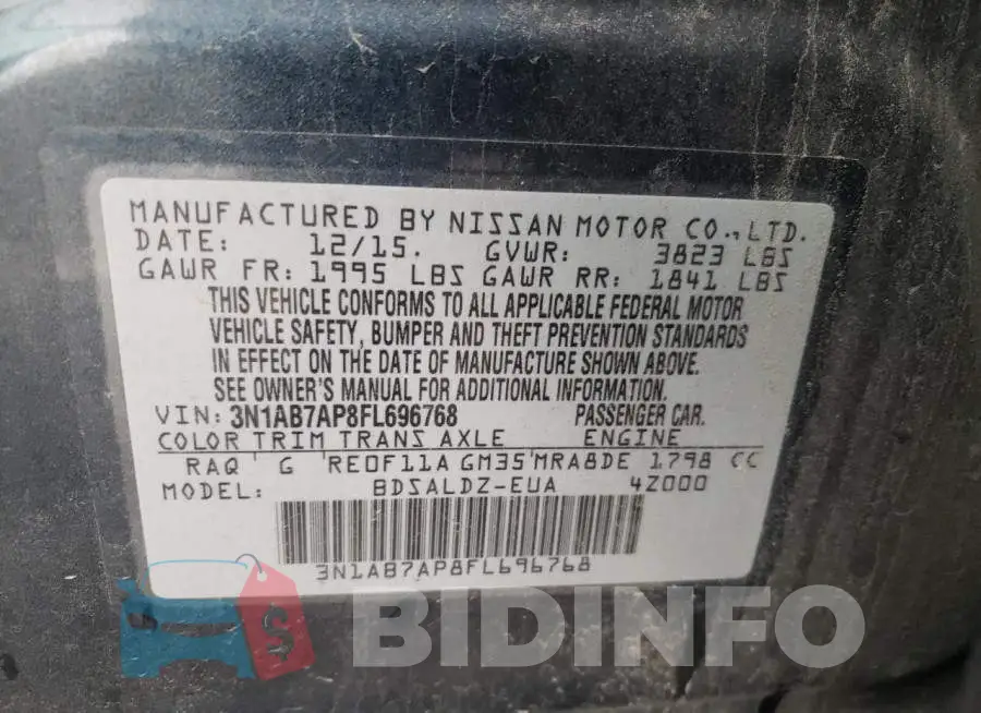 3N1AB7AP8FL696768 Photo# 12