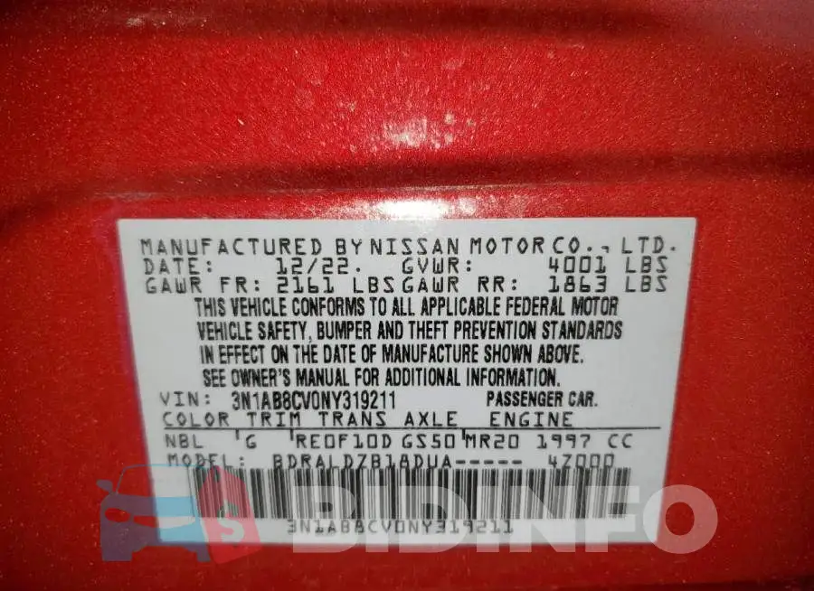 3N1AB8CV0NY319211 Photo# 12
