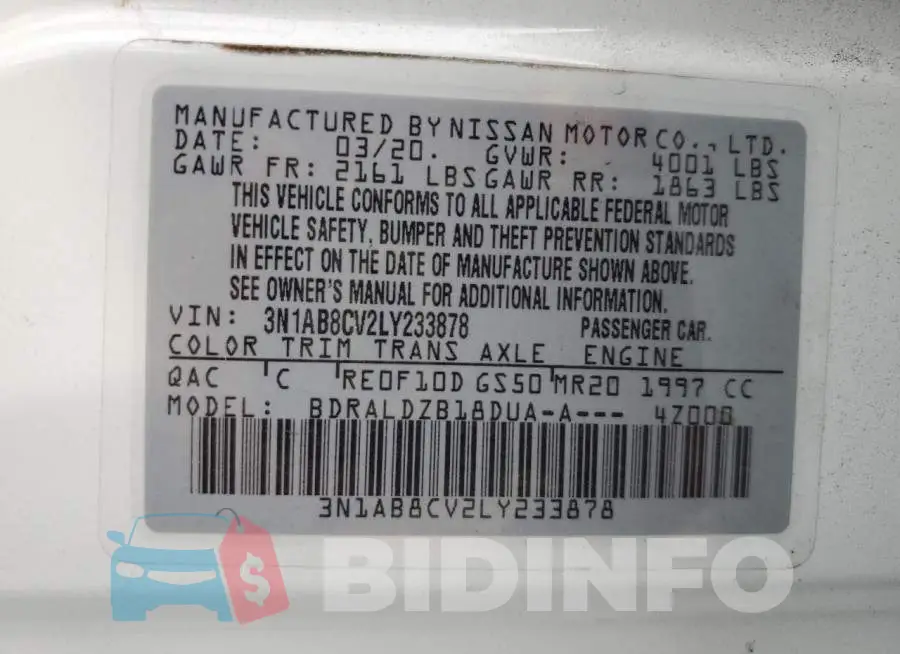 3N1AB8CV2LY233878 Photo# 12