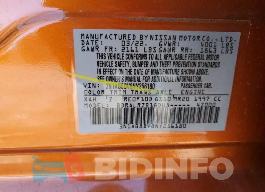3N1AB8DV8NY256180 Photo# 12