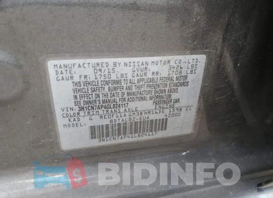 3N1CN7AP4GL824117 Photo# 12