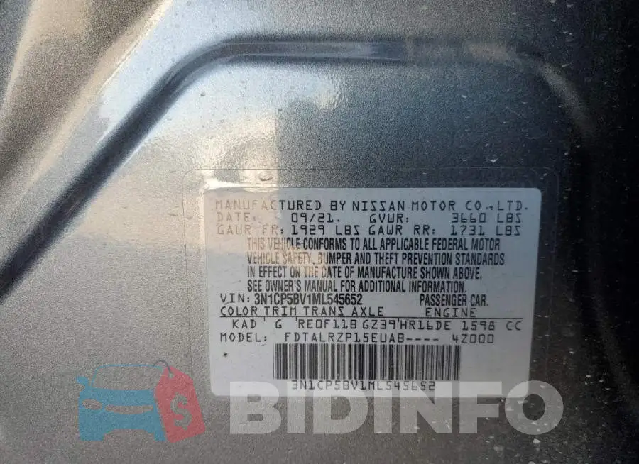 3N1CP5BV1ML545652 Photo# 13
