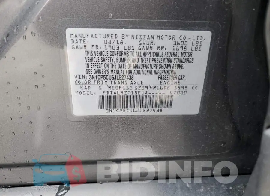 3N1CP5CU6JL527438 Photo# 13