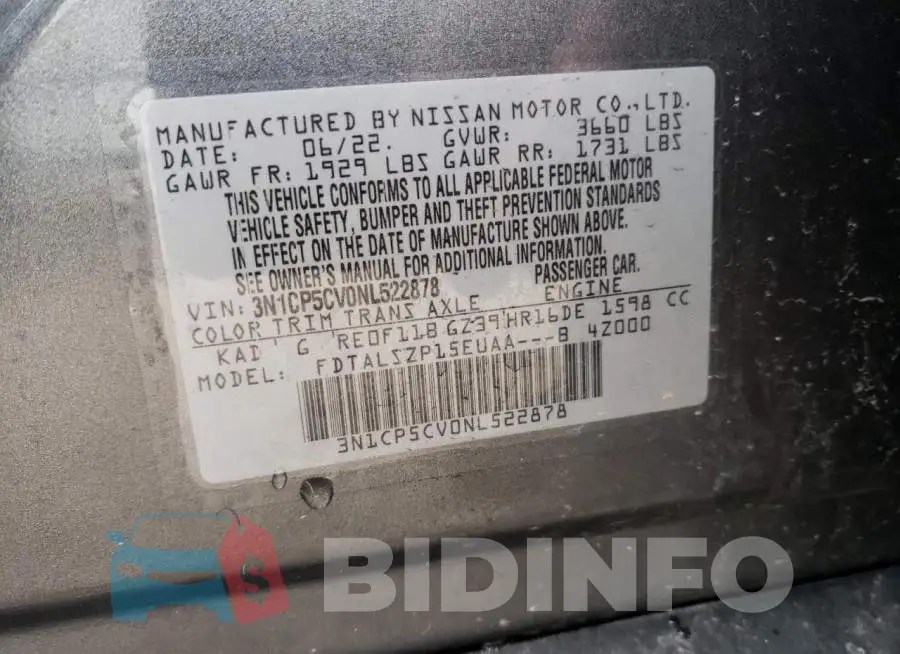 3N1CP5CV0NL522878 Photo# 13