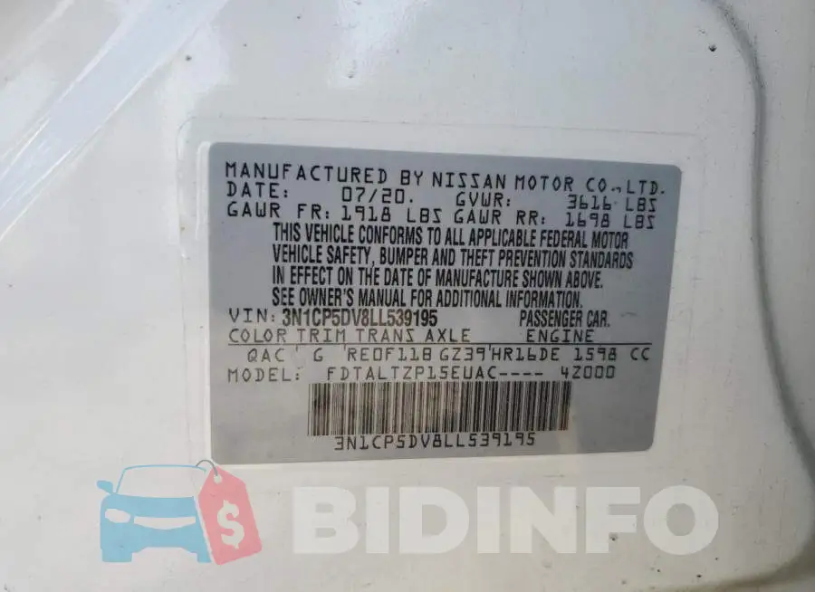 3N1CP5DV8LL539195 Photo# 13