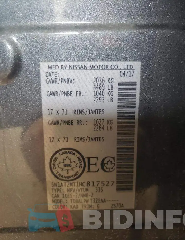 5N1AT2MT1HC817527 Photo# 14