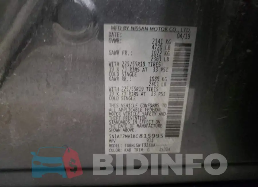5N1AT2MV1KC815995 Photo# 13