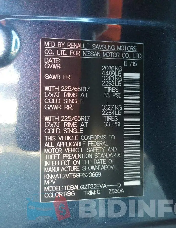 KNMAT2MT6GP620669 Photo# 12