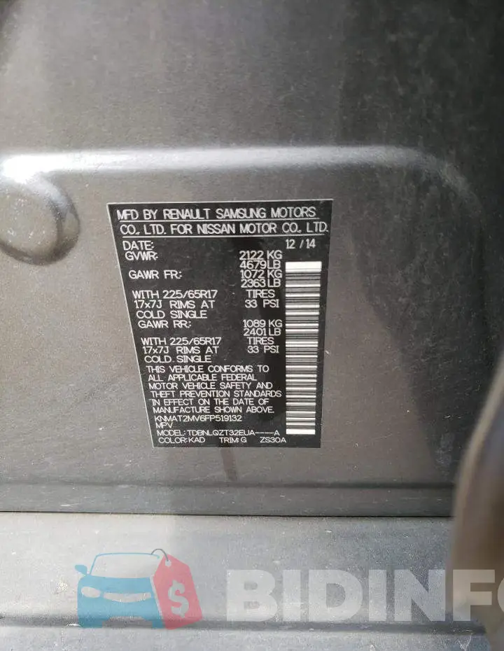 KNMAT2MV6FP519132 Photo# 13