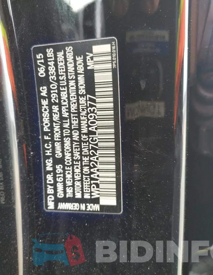 WP1AA2A27GLA09377 Photo# 13