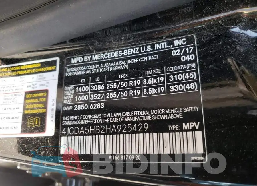 4JGDA5HB2HA925429 Photo# 10