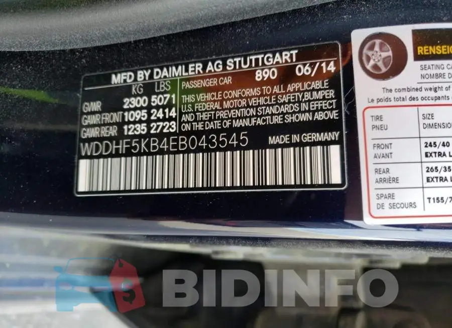 WDDHF5KB4EB043545 Photo# 12