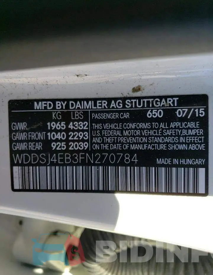 WDDSJ4EB3FN270784 Photo# 12
