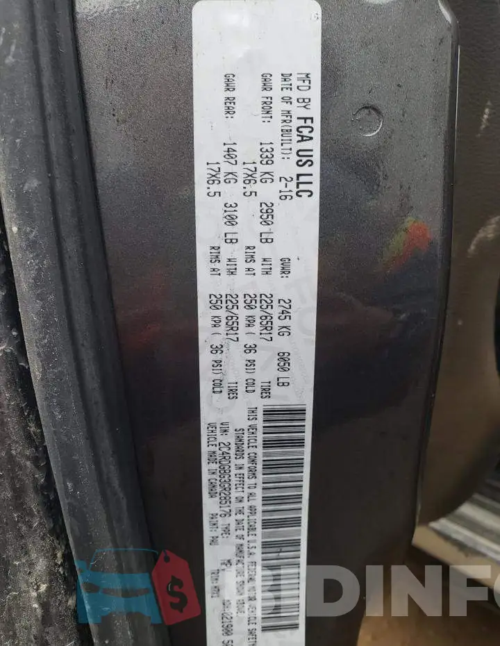 2C4RDGBG3GR285176 Photo# 13