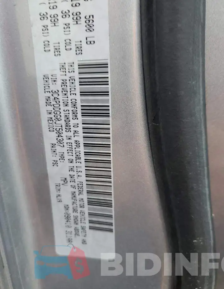 3C4PDDGG0JT504307 Photo# 13