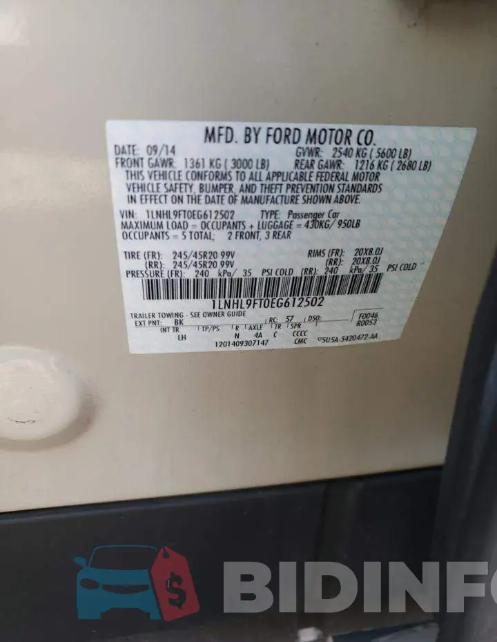 1LNHL9FT0EG612502 Photo# 13