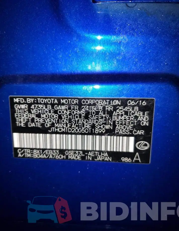 JTHCM1D20G5011899 Photo# 12