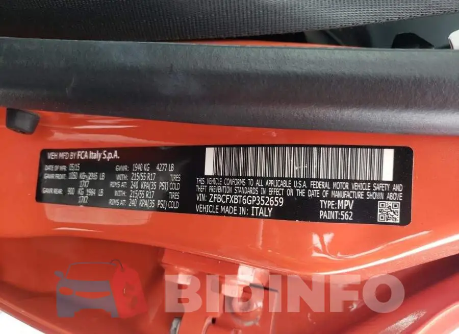 ZFBCFXBT6GP352659 Photo# 12