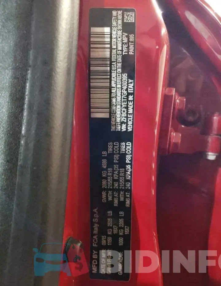 ZFBCFYET7GP400395 Photo# 13