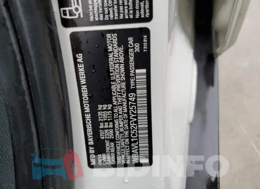 WBAVL1C52FVY25749 Photo# 12