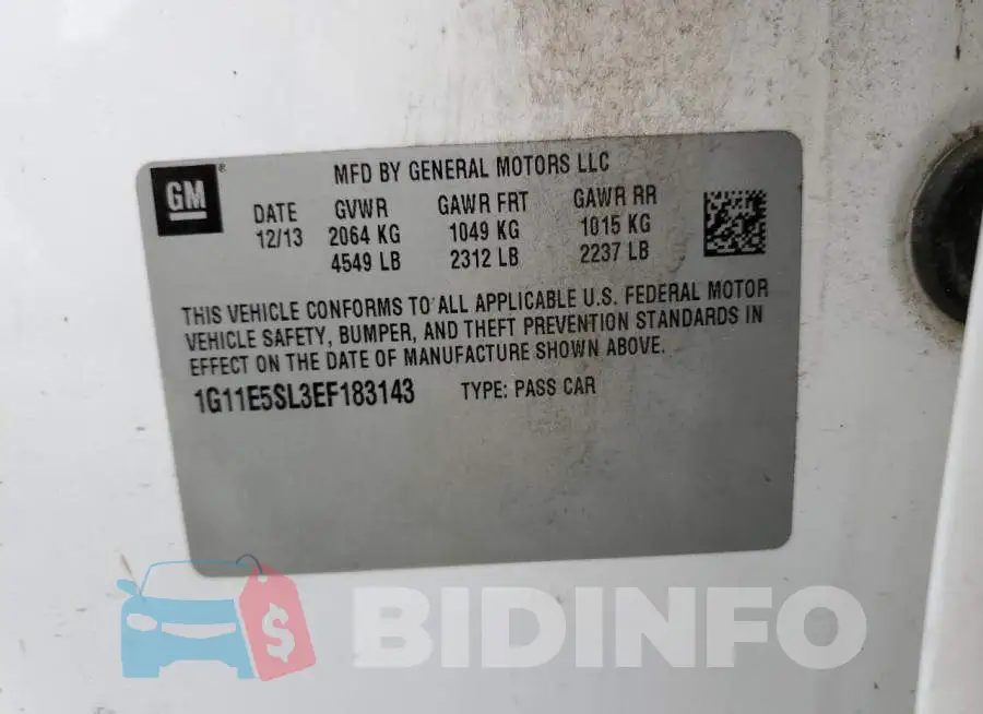 1G11E5SL3EF183143 Photo# 12