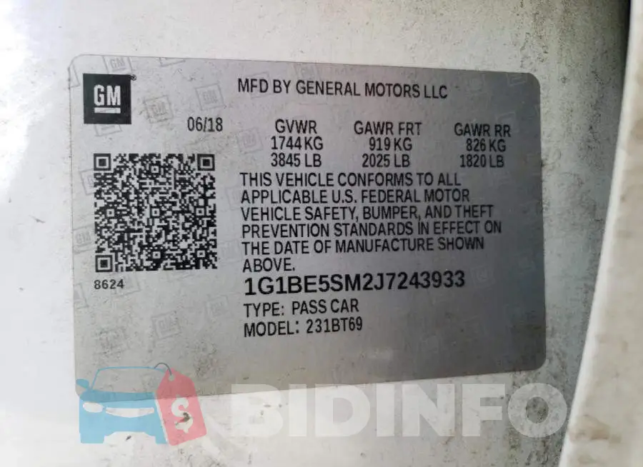 1G1BE5SM2J7243933 Photo# 12