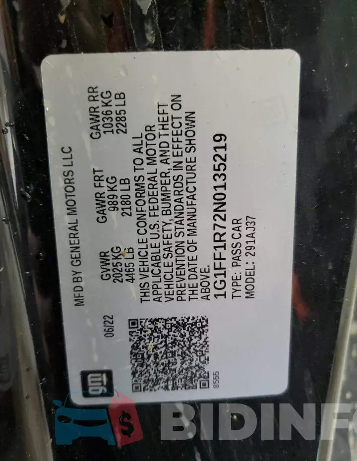 1G1FF1R72N0135219 Photo# 12