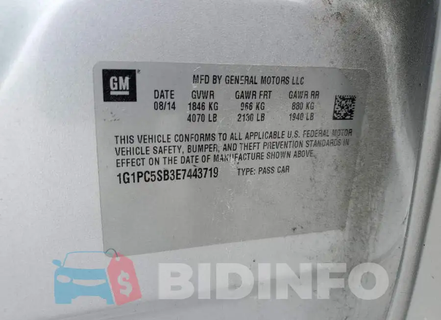 1G1PC5SB3E7443719 Photo# 12