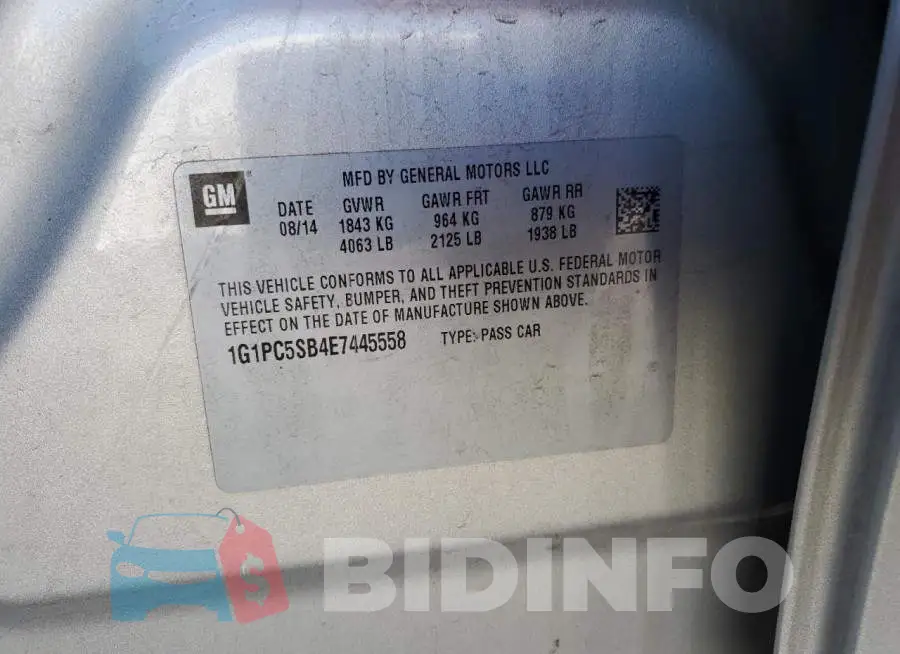 1G1PC5SB4E7445558 Photo# 13